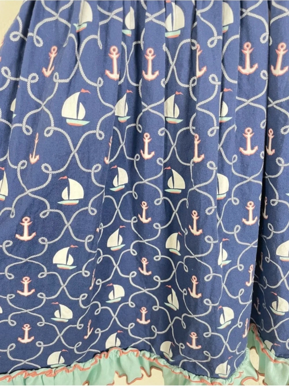 Serendipity by Shrimp & Grits Nautical Preppy Sailboat & Anchor Dress Girls XL